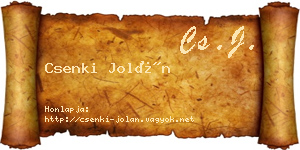 Csenki Jolán névjegykártya