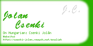 jolan csenki business card